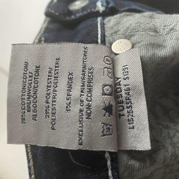 Silver Jeans Tuesday Jeans Flare Sz 27X31 Thick Contrast Stitch Blue Denim Y2K - Picture 9 of 12